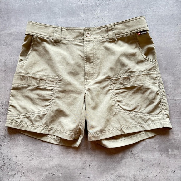 Simms Men’s Nylon Shorts, Khaki Size Small - Picture 1 of 10